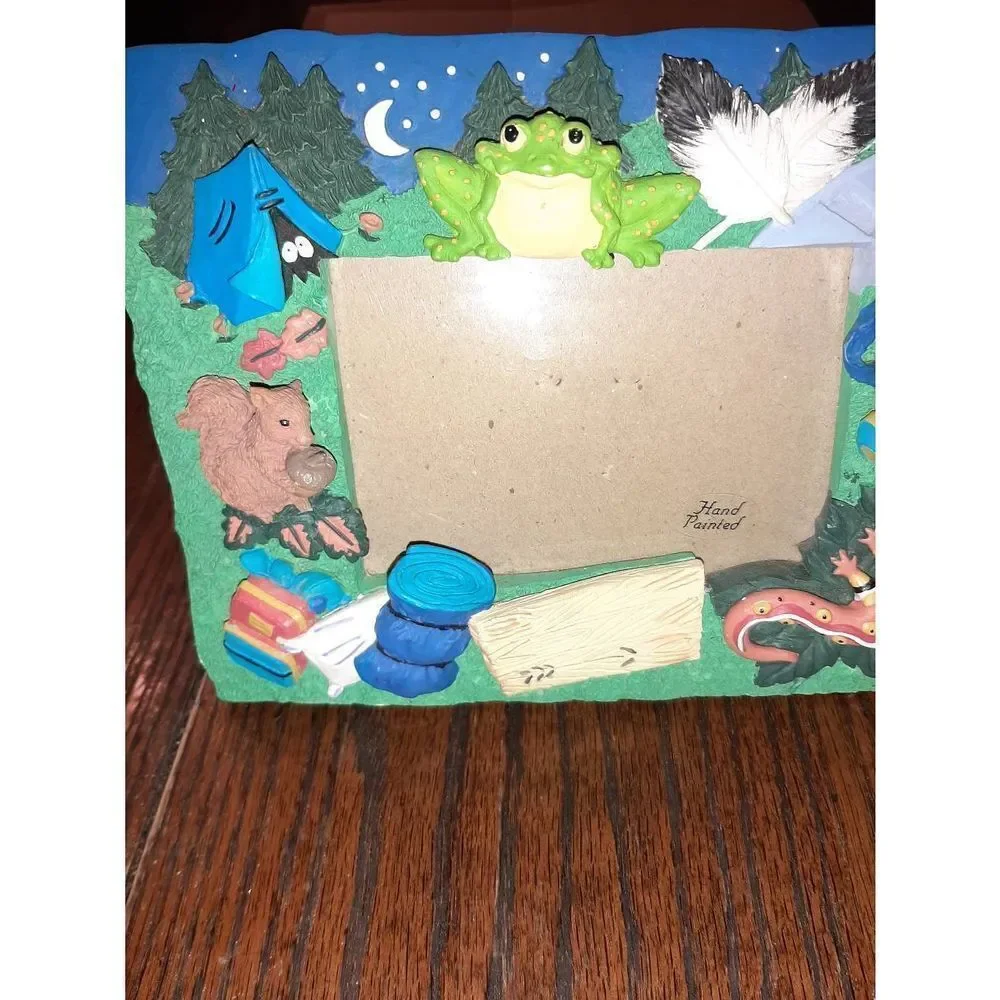 3D Camping Vacation Summer Camp 3.5x5 Handpainted Picture Frame